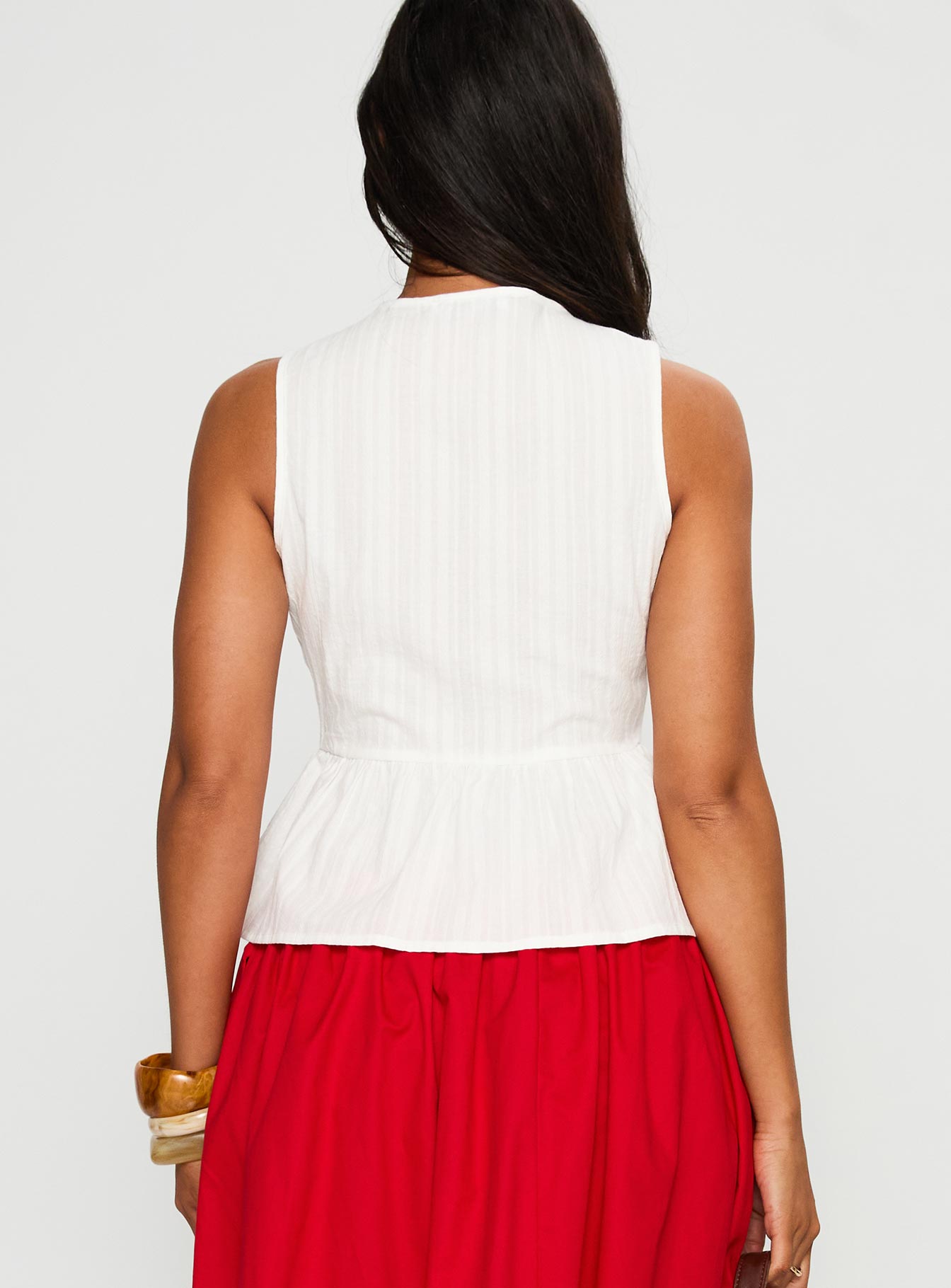 Rosellah Tie Up Top White