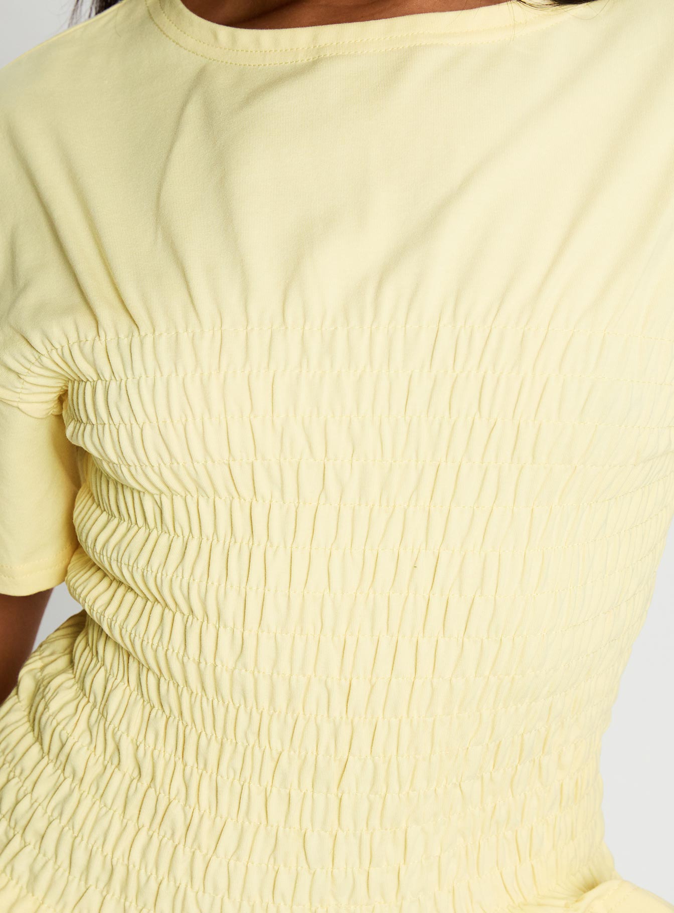 Maybe Tomorrow Ruched Top Lemon